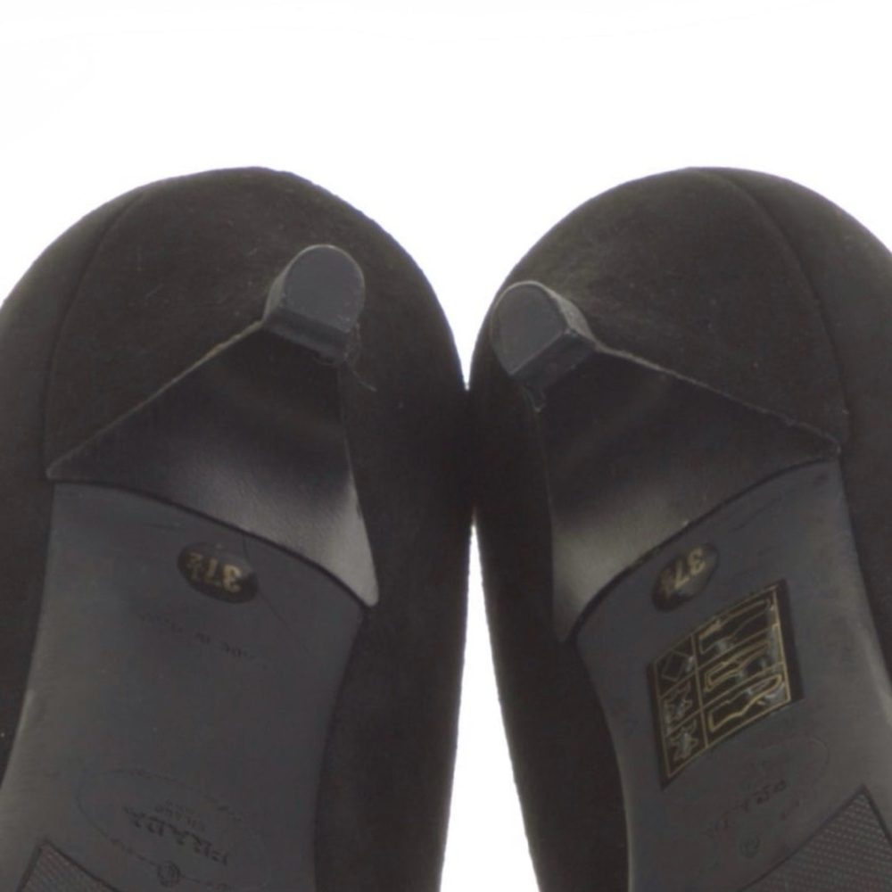NEW Prada Women's Black Suede Ballet Flats Loafers Size: 7 / 7.5 /37.5 - Picture 14 of 15